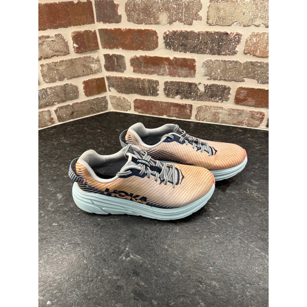 Hoka One One Rincon 2 Womens 9 Running Shoes Orange Blue 1110515 LRBI